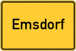 Place name sign Emsdorf
