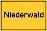 Place name sign Niederwald, Hessen