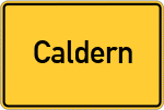 Place name sign Caldern, Kreis Marburg an der Lahn