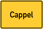 Place name sign Cappel, Kreis Marburg an der Lahn