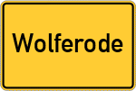 Place name sign Wolferode, Hessen