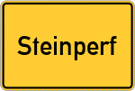 Place name sign Steinperf, Kreis Biedenkopf