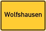 Place name sign Wolfshausen