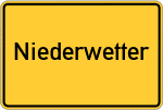 Place name sign Niederwetter