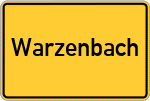 Place name sign Warzenbach