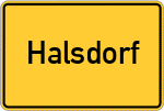 Place name sign Halsdorf, Wohra