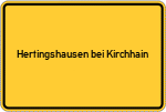 Place name sign Hertingshausen bei Kirchhain, Hessen
