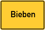 Place name sign Bieben