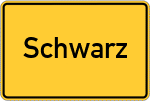 Place name sign Schwarz, Kreis Alsfeld
