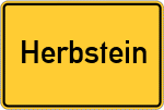 Place name sign Herbstein
