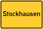 Place name sign Stockhausen, Kreis Lauterbach, Hessen
