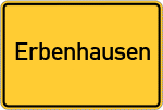 Place name sign Erbenhausen, Kreis Alsfeld