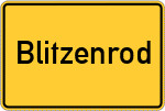 Place name sign Blitzenrod, Hessen