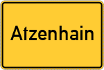 Place name sign Atzenhain