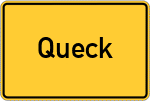 Place name sign Queck