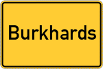 Place name sign Burkhards, Hessen
