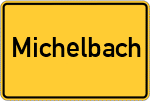 Place name sign Michelbach, Vogelsberg
