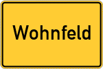 Place name sign Wohnfeld