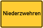 Place name sign Niederzwehren