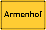 Place name sign Armenhof