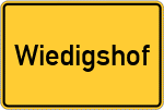 Place name sign Wiedigshof