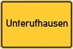 Place name sign Unterufhausen, Kreis Hünfeld