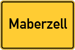 Place name sign Maberzell, Kreis Fulda