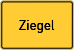 Place name sign Ziegel