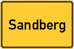 Place name sign Sandberg, Kreis Fulda