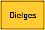 Place name sign Dietges