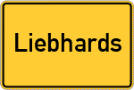Place name sign Liebhards