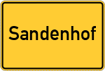 Place name sign Sandenhof