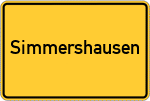 Place name sign Simmershausen, Kreis Fulda