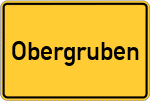 Place name sign Obergruben, Kreis Hünfeld