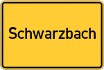 Place name sign Schwarzbach, Kreis Hünfeld