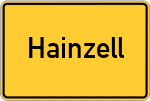 Place name sign Hainzell
