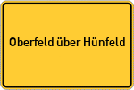 Place name sign Oberfeld über Hünfeld