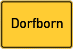 Place name sign Dorfborn, Kreis Fulda