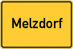 Place name sign Melzdorf
