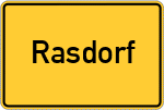 Place name sign Rasdorf