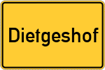 Place name sign Dietgeshof, Rhöngebirge