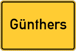 Place name sign Günthers