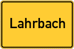 Place name sign Lahrbach, Kreis Fulda