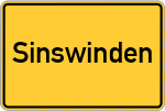 Place name sign Sinswinden, Rhöngebirge