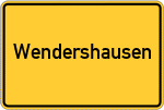 Place name sign Wendershausen, Kreis Fulda