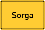 Place name sign Sorga, Kreis Hersfeld
