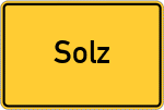 Place name sign Solz, Kreis Rotenburg an der Fulda