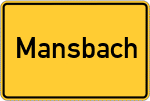 Place name sign Mansbach, Kreis Hünfeld