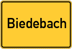 Place name sign Biedebach, Kreis Hersfeld