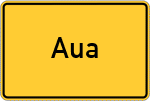 Place name sign Aua